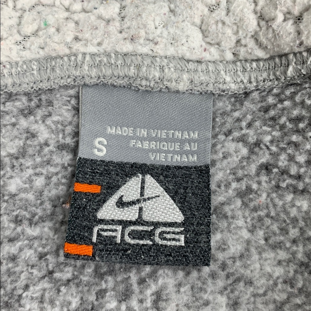 Nike ACG Heather Gray Fleece pullover hooded Jacket sweatshirt Size Small pocket - Picture 3 of 13